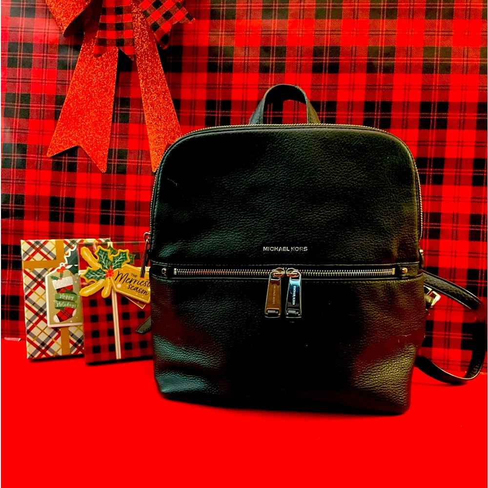 Michael Kors Black Medium Backpack.